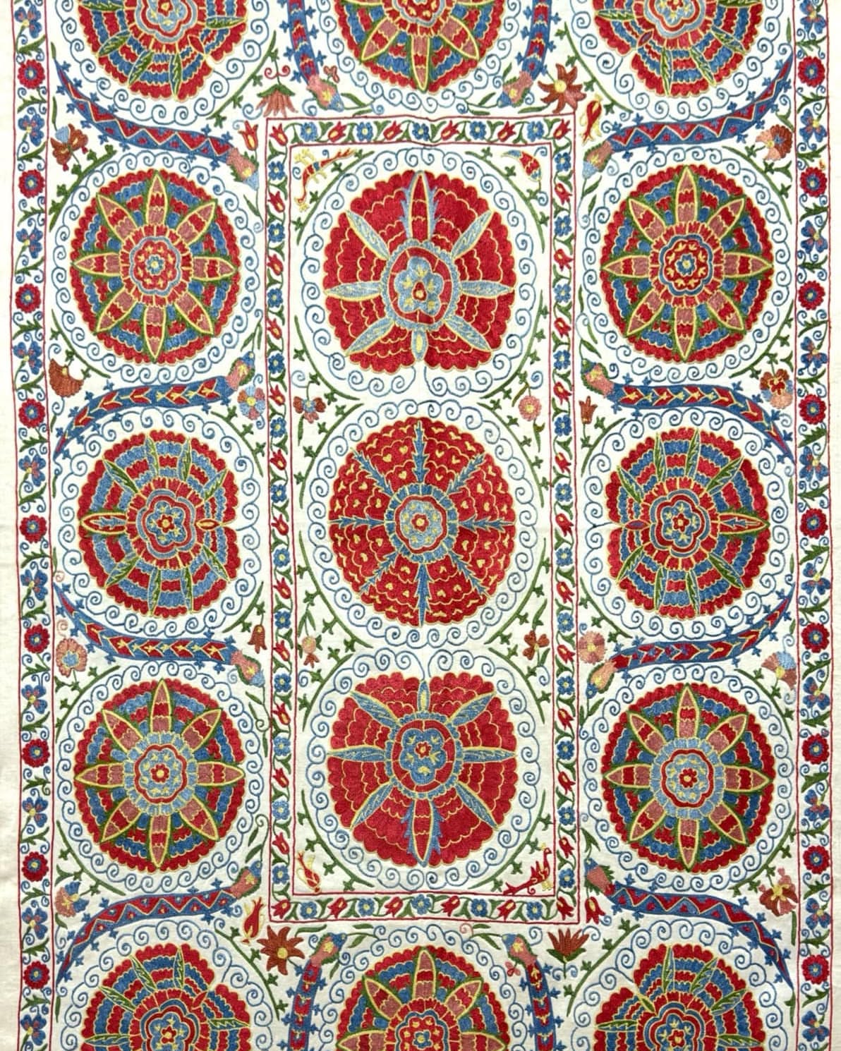 Suzani embroidery close up